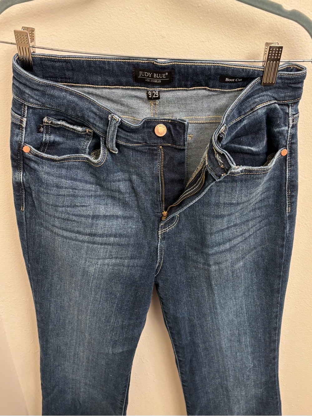 Judy Blue Jeans Boot Cut, High Rise, Dark Wash, Stretch Denim Size 9/29 - Picture 4 of 10